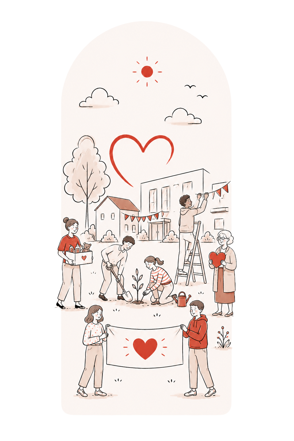 Illustration zu Engagement und Ehrenamt