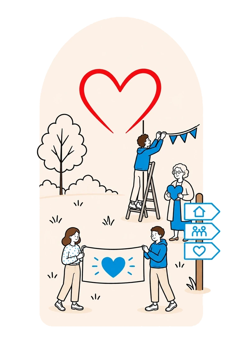 Illustration zu Engagement und Ehrenamt