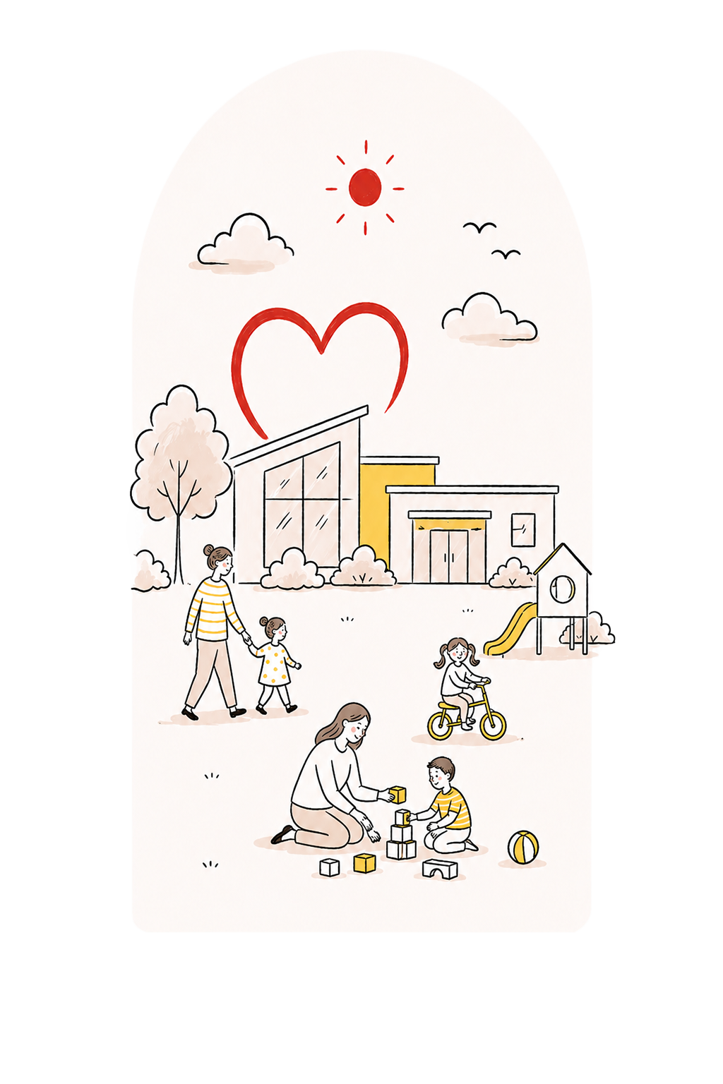 Illustration zu Kitas und Familienzentren