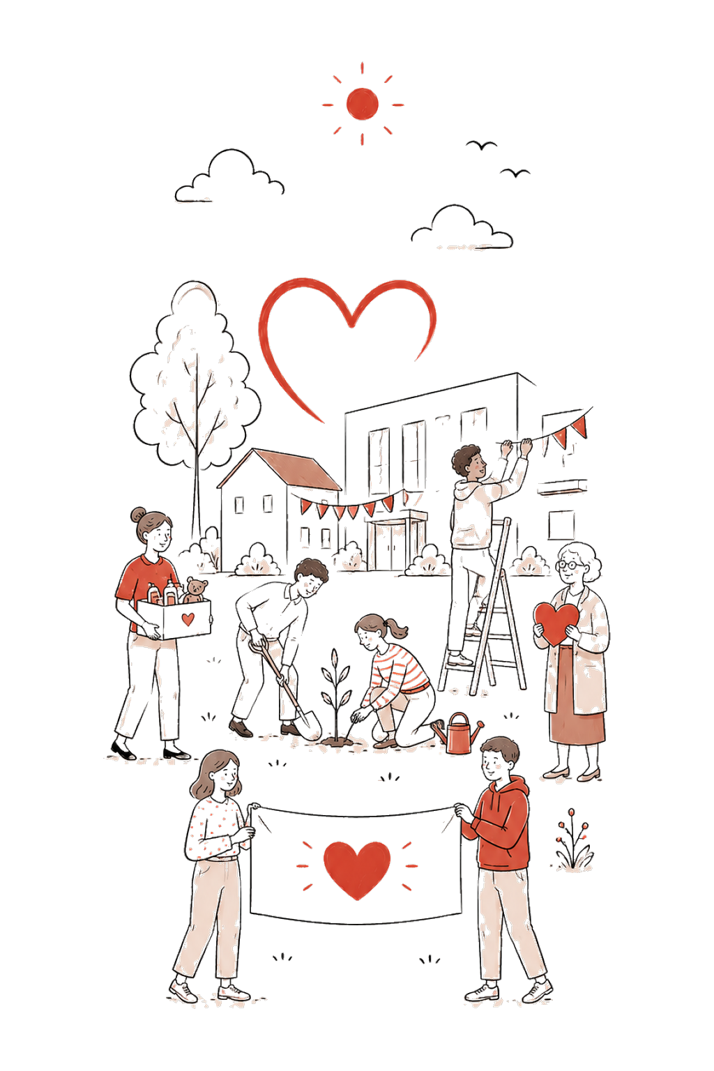 Illustration zu Engagement und Ehrenamt