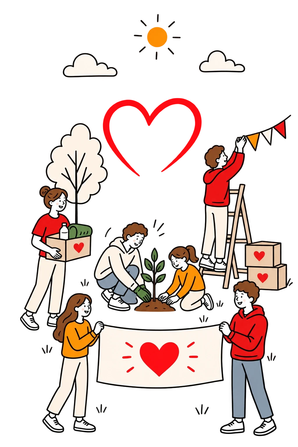 Illustration zu Engagement und Ehrenamt